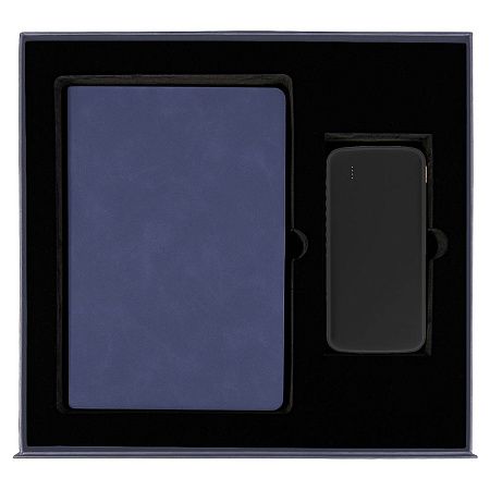 Набор подарочный Solution Prestige Duo (Ежедневник Flexy Luba, Внешний аккумулятор «Universal»), синий