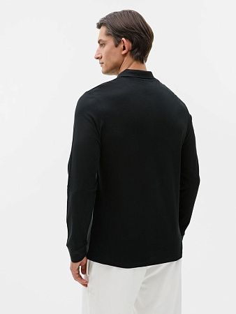 Рубашка поло мужская с длинным рукавом Perfect LSL Men, черная, размер M