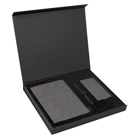 Набор подарочный Solution Prestige Yota Trio (Ежедневник Flexy Nuba А5, Внешний аккумулятор (powerbank) «WeCharge Velvet», Ручка Gray stone Requis металлическая,) в подарочный коробке, серый
