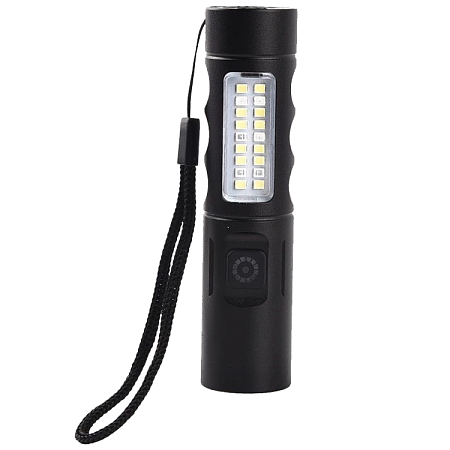 Фонарь Tools York, алюминиевый, аккумуляторный, с зарядкой type-c, черный