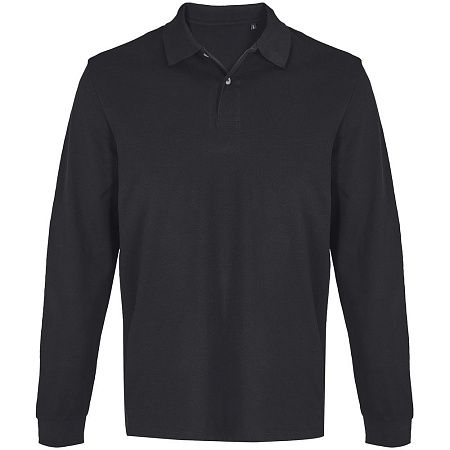 Рубашка поло унисекс с длинным рукавом Pacific LSL, черная, размер 5XL