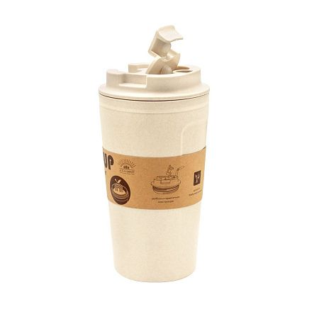 Бутылка для воды Eco water из бамбукового волокна , бежевая