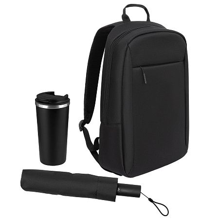 Подарочный набор Sirius, черный (зонт, термокружка, рюкзак)