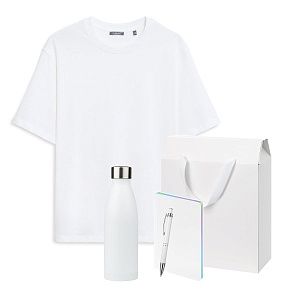 Набор с одеждой RUST (футболка, термобутылка, ежедневник, ручка), черный/белый, 3XL/4XL