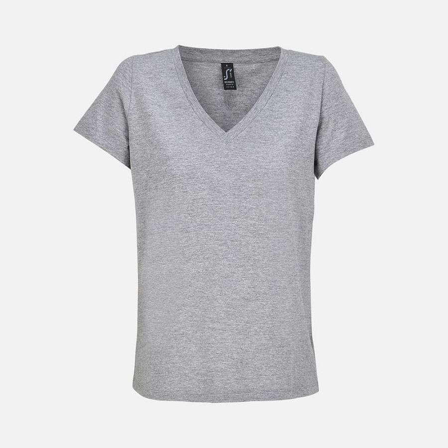 Футболка женская Regent Women с V-образным вырезом, розовая (candy) под нанесение