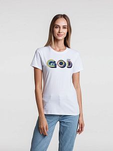 Футболка женская «Новый GOD», белая под нанесение