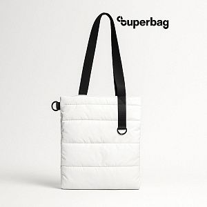 Шоппер Superbag Bubble, с магнитной кнопкой (белый с черным)