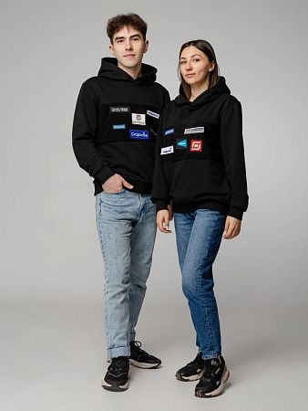 Худи унисекс Patch Catcher со вставкой из липучки, черное, размер S