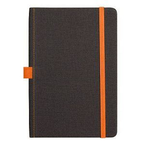 Блокнот Forest  Alfa Orion Rosewood А5, недатированный, в твердой обложке, темно-серый с оранжевой резинкой и петлей для ручки