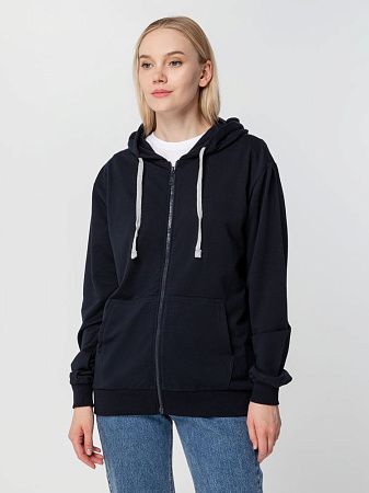 Толстовка на молнии с капюшоном Unit Siverga, темно-синяя, размер XS