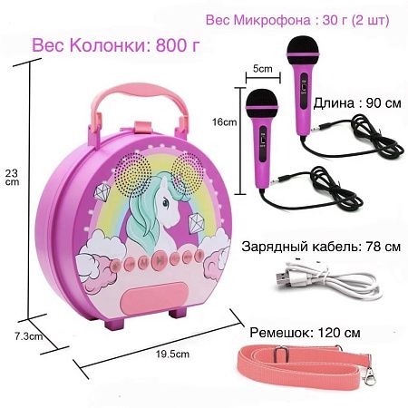 Караоке-колонка с микрофонами, детская