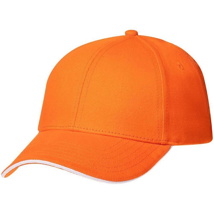 Бейсболка Spiker, оранжевая с белым