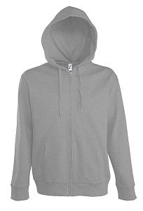 Толстовка мужская на молнии с капюшоном Seven Men, серый меланж, размер S