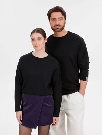 Лонгслив унисекс Siluetti Fuori, черный, размер S/M