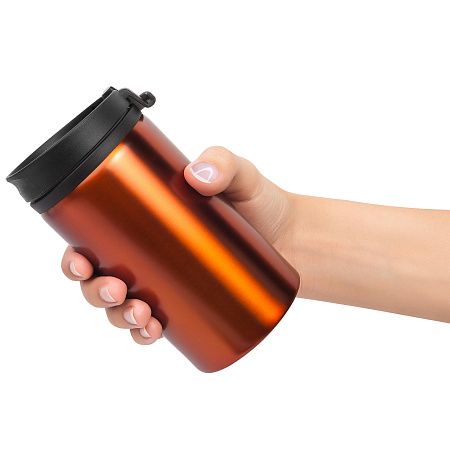 Термокружка CONFETTI 300мл. Оранжевая с черной крышкой 6020.05