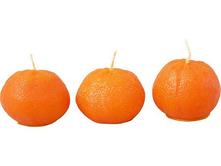 Набор свечей «Мандарины в сетке», без аромата