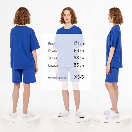 Футболка унисекс оверсайз T3, синяя, размер M/L