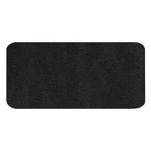Шеврон Rectangle Smooth Leather размер 60*30 мм, черный, со скругленными углами