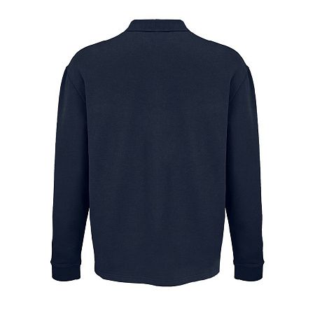 Рубашка поло оверсайз с длинным рукавом Heritage, темно-синяя, размер XS