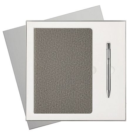 Подарочный набор Tweed, серый (ежедневник, ручка)