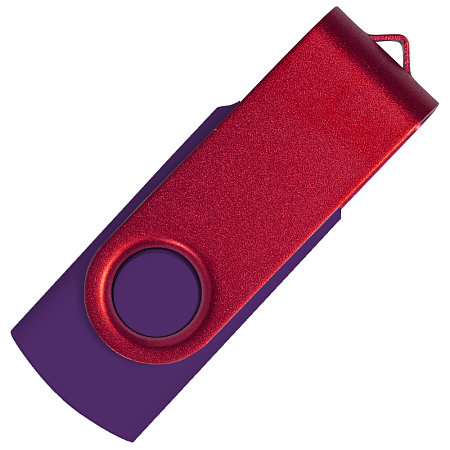 Флеш накопитель USB 2.0 Twister Сolor Mix 16GB, пластик Софт Тач/металл, фиолетовый/красный