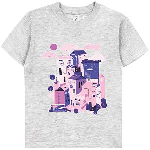 Футболка детская «Йогуртбург», светлый меланж под нанесение