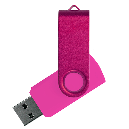 Флеш накопитель USB 2.0 Twister Сolor Mix 16GB, пластик Софт Тач/металл, розовый/розовый