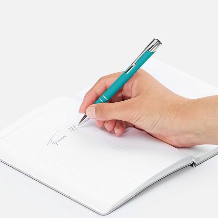 Ручка шариковая Keskus Soft Touch, бирюзовая