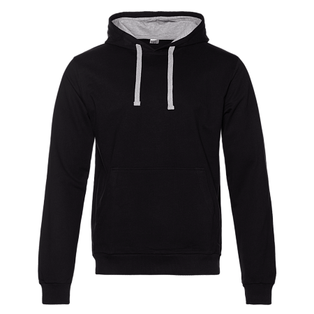 Худи унисекс STAN футер без начёса с контрастным капюшоном 260, 23, Чёрный,  (20)  (42/XXS)