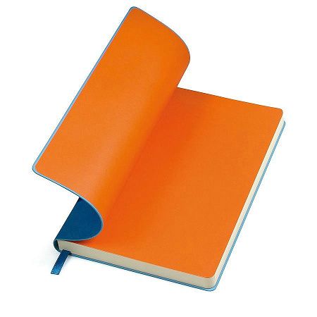 Ежедневник недатированный "FunkyPlan", 130*210 мм, синий, оранжевый форзац, блок-линейка