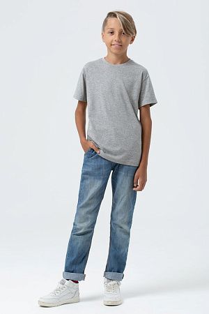 Футболка детская Regent Fit Kids, серый меланж, размер 4 года (96-104 см)