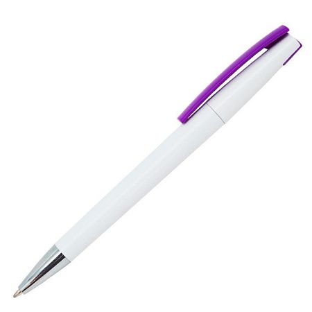 Ручка шариковая, пластиковая, белая/фиолетовая Zorro Assembling