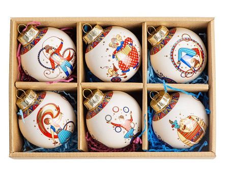 Набор новогодних шаров, 6 шт