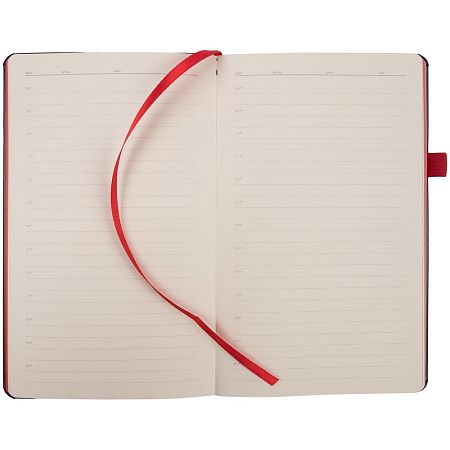 Ежедневник Ton, недатированный, черный с красным