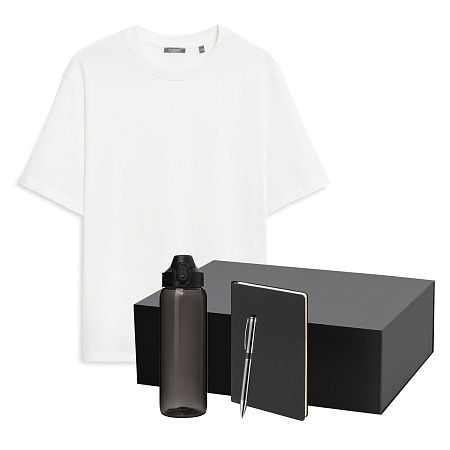 Набор с одеждой RUST NEO (футболка, бутылка, ежедневник, ручка), белый/черный, XS/S