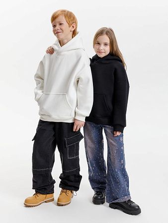 Худи детское оверсайз Junipero, черное, размер 6 лет (110-116 см)