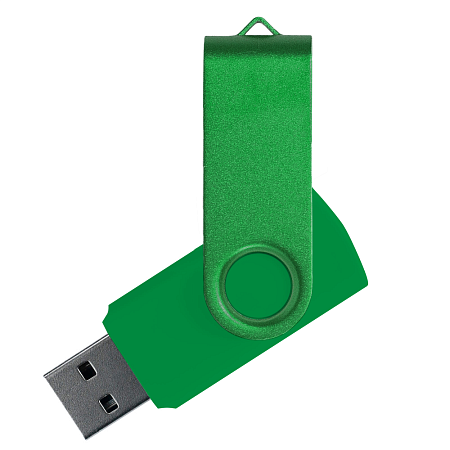 Флеш накопитель USB 2.0 Twister Сolor Mix 16GB, пластик Софт Тач/металл, зеленый/зеленый