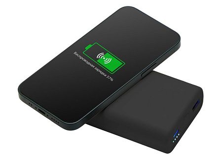 Внешний беспроводной аккумулятор 2-в-1 с функцией зарядки Apple Watch, QC/PD «AtomIQ», 10000 мАч