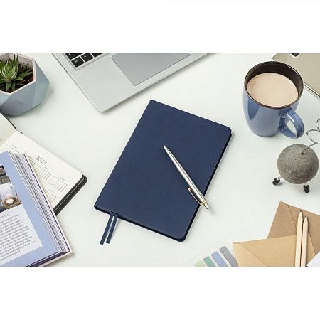 Ежедневник Flexy Soft Touch Latte А5, темно-синий, недатированный, в гибкой обложке