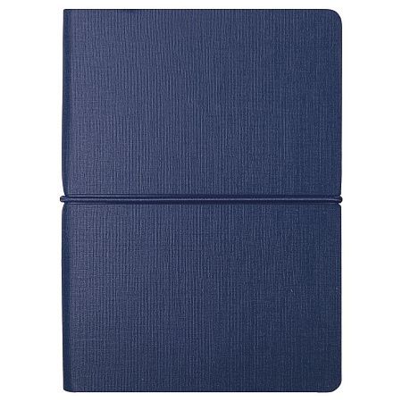 Блокнот А6 Van Diemen, со стикерами, в гибкой обложке c резинкой в линейку, темно-синий