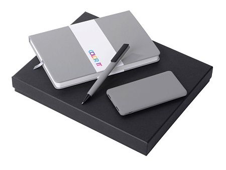Подарочный набор «COLOR IT» c блокнотом, ручкой и повербанком, 5000 mAh