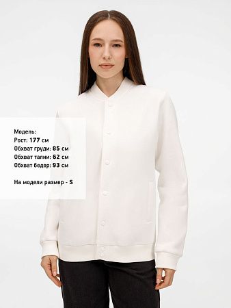 Бомбер унисекс AtmosWear, молочно-белый, размер S