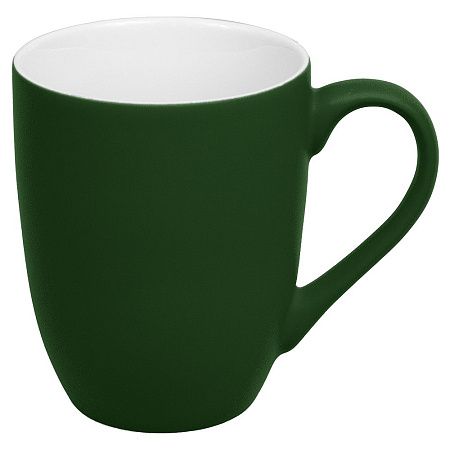 Кружка фарфоровая Casa Grande Tulip Soft софт тач, зеленая/белая, 350 мл
