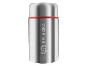 Термос для еды Relaxika «301» в чехле, 1200 мл, цвет: серебристый