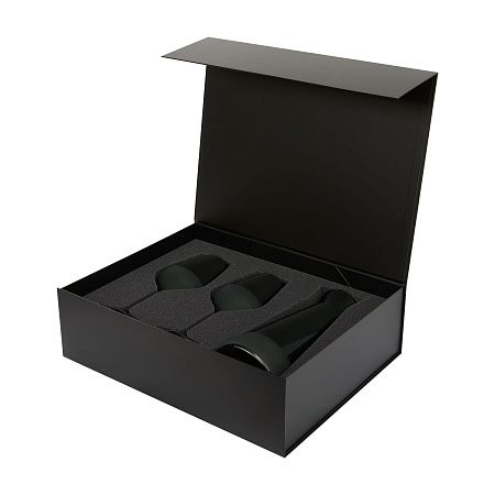 Подарочный набор декантер + 2 бокала для вина Эмеральд (Emerald) в черной коробке