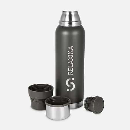 Термос Relaxika 1000 со стикерпаком, хаки