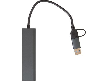 USB-хаб «Command» с коннектором 2-в-1 USB-C и USB-A, 2.0/3.0