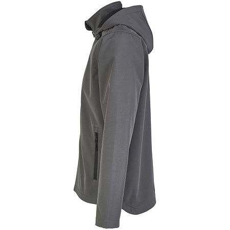 Куртка софтшелл с капюшоном мужская Race Men, темно-серая, размер S