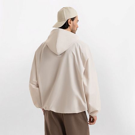 Ветровка (анорак) оверсайз унисекс RISSMAN, бежевая, размер M/L