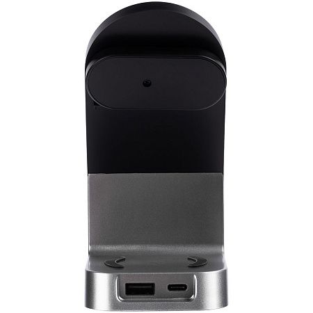 Зарядная станция с часами E-Store для смартфона, часов и наушников, черная